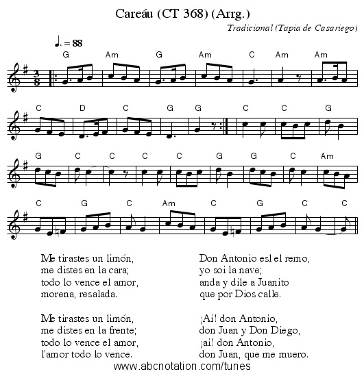 Careáu (CT 368) (Arrg.) - staff notation