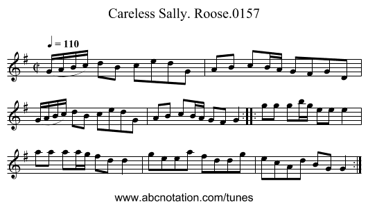 Careless Sally. Roose.0157 - staff notation