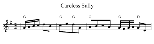 Careless Sally - staff notation