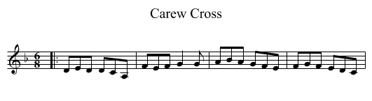 Carew Cross - staff notation