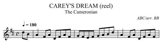 CAREY'S DREAM (reel) - staff notation