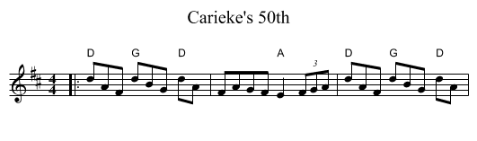 Carieke's 50th - staff notation
