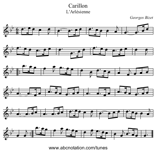Carillon - staff notation
