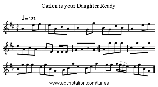 Carlen is your Daughter Ready. - staff notation