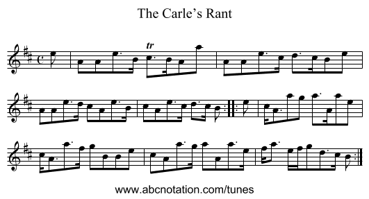 Carle’s Rant, The - staff notation