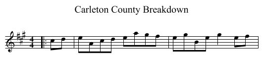 Carleton County Breakdown - staff notation