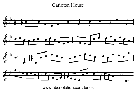 Carleton House - staff notation