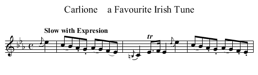 Carlione    a Favourite Irish Tune - staff notation