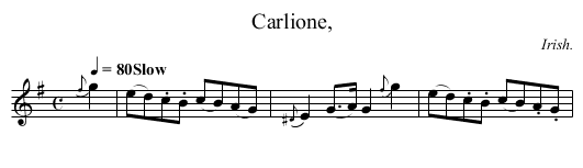 Carlione, - staff notation