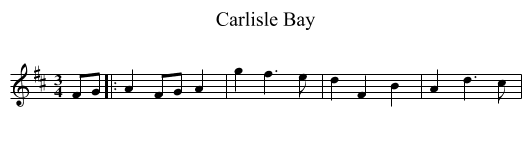 Carlisle Bay - staff notation