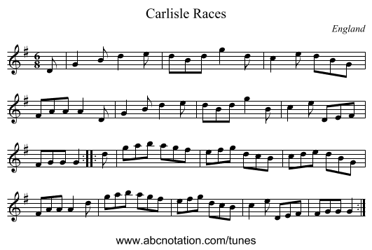 Carlisle Races - staff notation