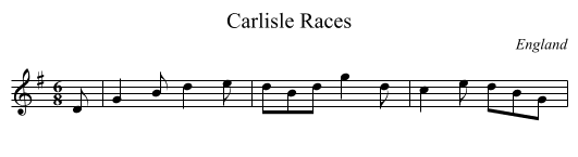 Carlisle Races - staff notation