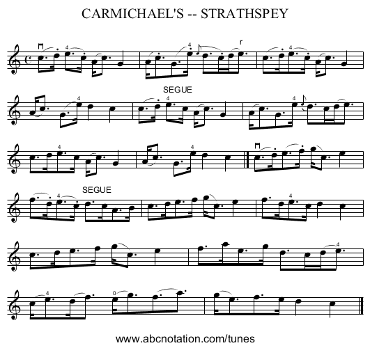 CARMICHAEL'S -- STRATHSPEY - staff notation