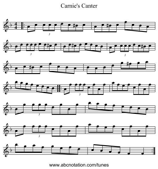 Carnie's Canter - staff notation