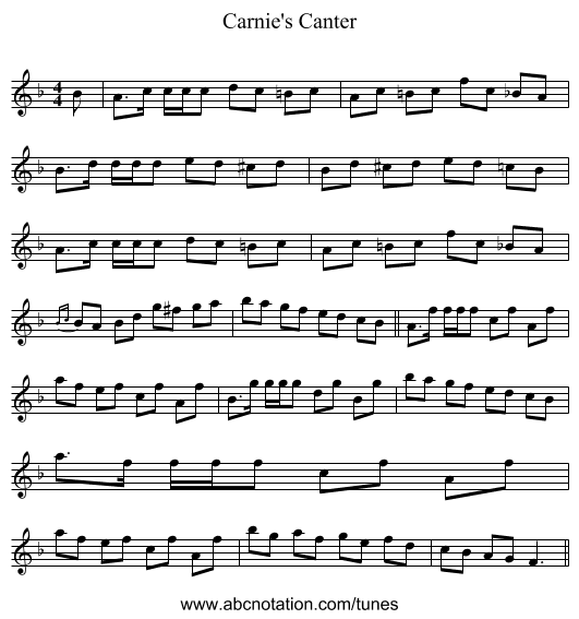 Carnie's Canter - staff notation