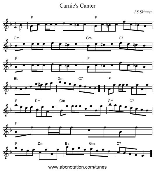 Carnie's Canter - staff notation
