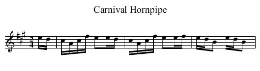 Carnival Hornpipe - staff notation