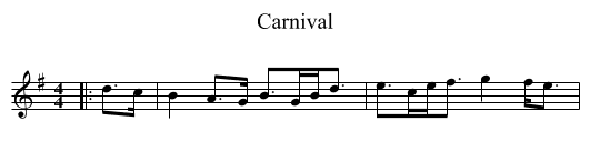 Carnival - staff notation