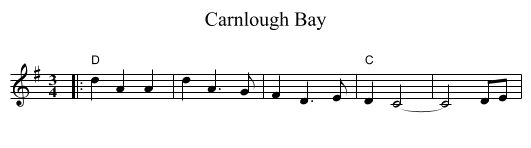 Carnlough Bay - staff notation