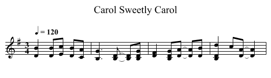 Carol Sweetly Carol - staff notation