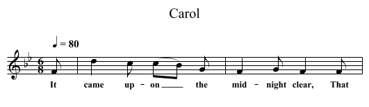 Carol - staff notation