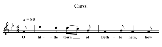 Carol - staff notation