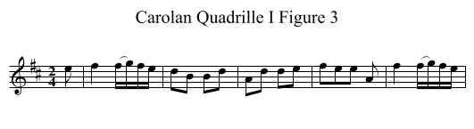 Carolan Quadrille I Figure 3 - staff notation