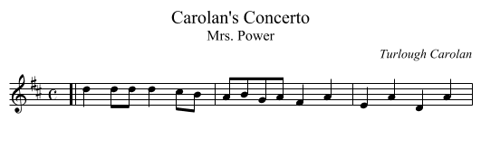 Carolan's Concerto - staff notation