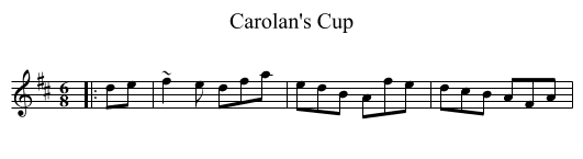 Carolan's Cup - staff notation