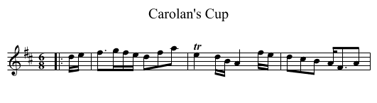 Carolan's Cup - staff notation