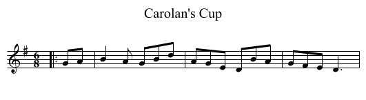 Carolan's Cup - staff notation
