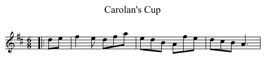 Carolan's Cup - staff notation