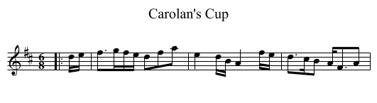 Carolan's Cup - staff notation