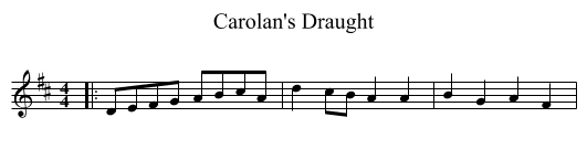 Carolan's Draught - staff notation