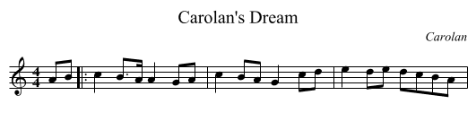 Carolan's Dream - staff notation
