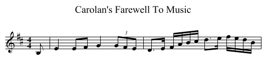 Carolan's Farewell To Music - staff notation