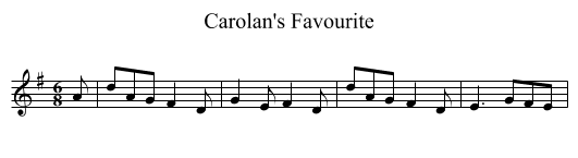 Carolan's Favourite - staff notation