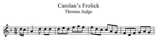 Carolan’s Frolick - staff notation