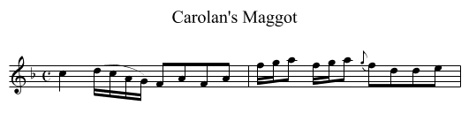 Carolan's Maggot - staff notation