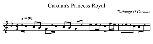 Carolan's Princess Royal - staff notation