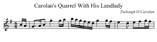 Carolan's Quarrel With His Landlady - staff notation