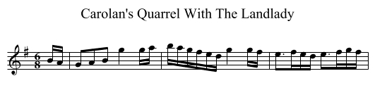Carolan's Quarrel With The Landlady - staff notation
