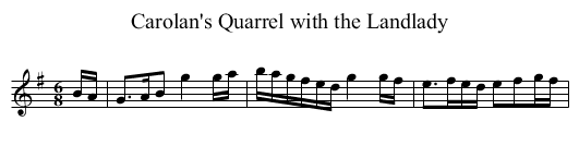 Carolan's Quarrel with the Landlady - staff notation