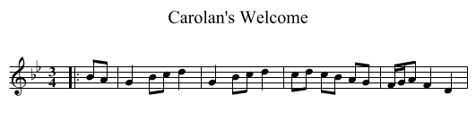 Carolan's Welcome - staff notation