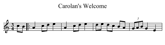 Carolan's Welcome - staff notation