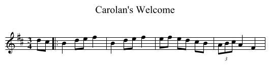 Carolan's Welcome - staff notation