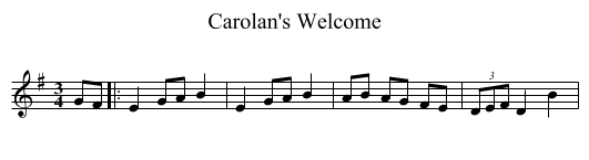 Carolan's Welcome - staff notation