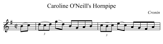 Caroline O'Neill's Hornpipe - staff notation