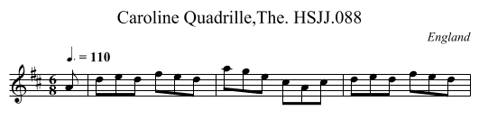 Caroline Quadrille,The. HSJJ.088 - staff notation