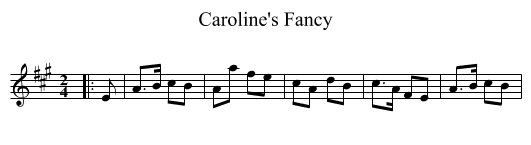Caroline's Fancy - staff notation